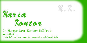 maria kontor business card